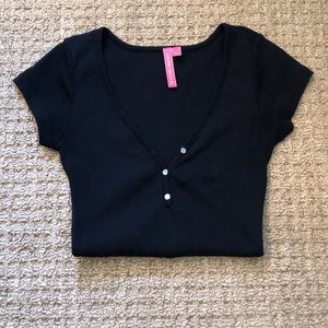 Charlotte Tarantola ribbed cap sleeve w/ crystals